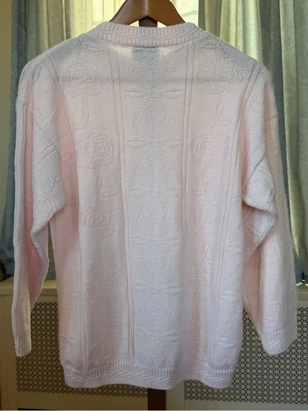 Adele pink sweater with textured knit L pattern #knitwear #textured Size L - Image 2