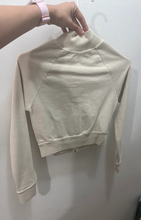 Size XS basic sweater outdoor track jacket ap-zip-1120 bone beige NWT - Image 5