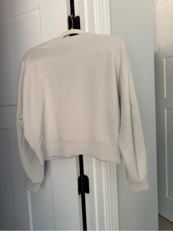 Lululemon Softstreme Perfectly Oversized Cropped Crew Bone - Image 6