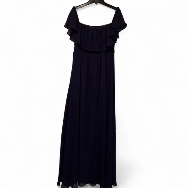Blue Maxi Formal Dress 8 Ruffle Sleeve Off Shoulder HOCO Eveningwear Wedding - Image 5
