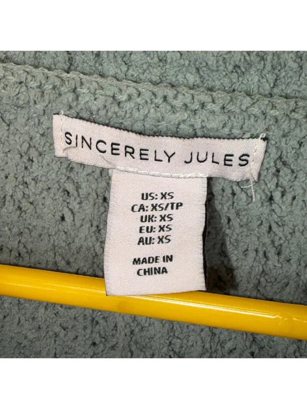 Sincerely Jules XS Sage Green Waffle Knit Sweater - Image 5