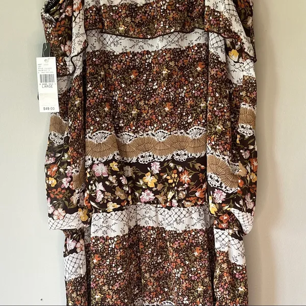 NWT! BCX Brown Patterned Dress Size - Image 9