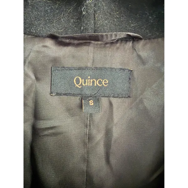 Quince Black Italian‎ Wool Shawl Collar Coat Women Small Lanificio Nello Gori - Image 3