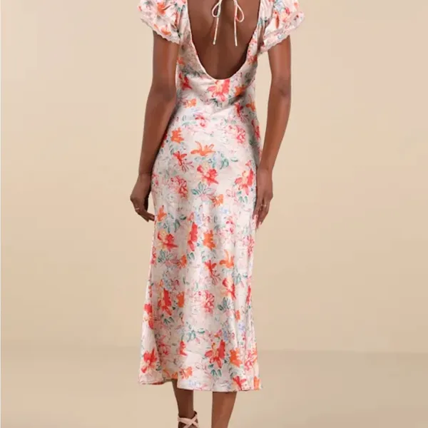 Elegant Floral Print Lulus Midi Dress - Image 3