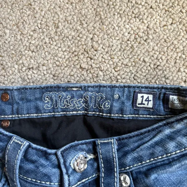 Miss Me Bootcut Blue Jeans Size 14 - Image 5
