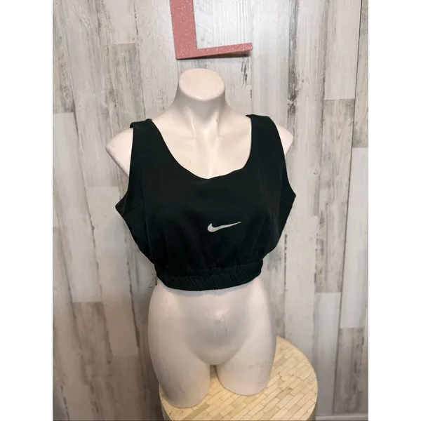 Nike green Cropped Tank Top XL Women’s Athletic Sleeveless Swoosh Logo Activewea - Image 2