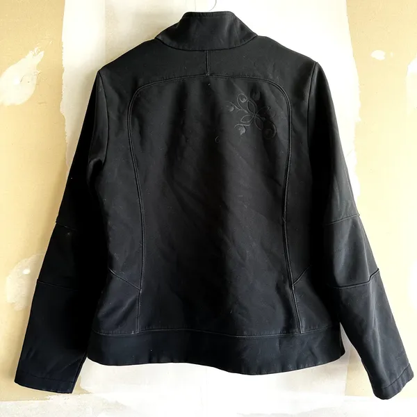 Lole Jacket Water Repellant High Neck Full Zip Zip Pockets Floral Black 14 - Image 4