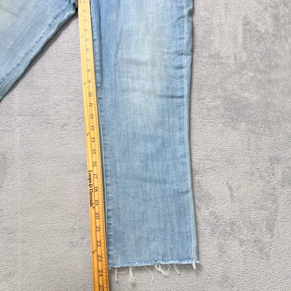 Paige Hoxton Slim Crop Jeans Women's‎ Size 31 Light Wash Denim Frayed Hem - Image 8