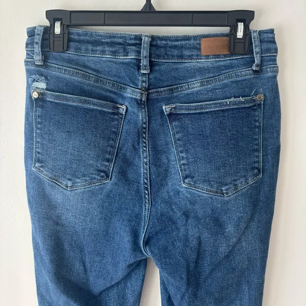 Judy Blue High Rise Western Front Yoke Skinny Jeans Medium Wash Denim - Image 7