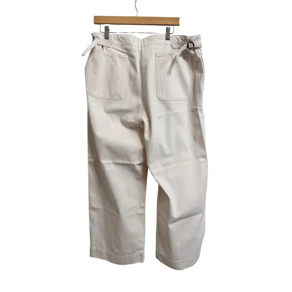 Point Sur J.crew Women's side tab trouser ecru wash pants Cotton #BY093‎ - Image 8