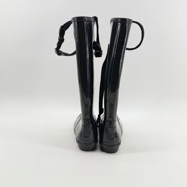 Itasca Womens Black Glossy Waterproof Rubber Rain Boots Size 9 Tall Utility - Image 3