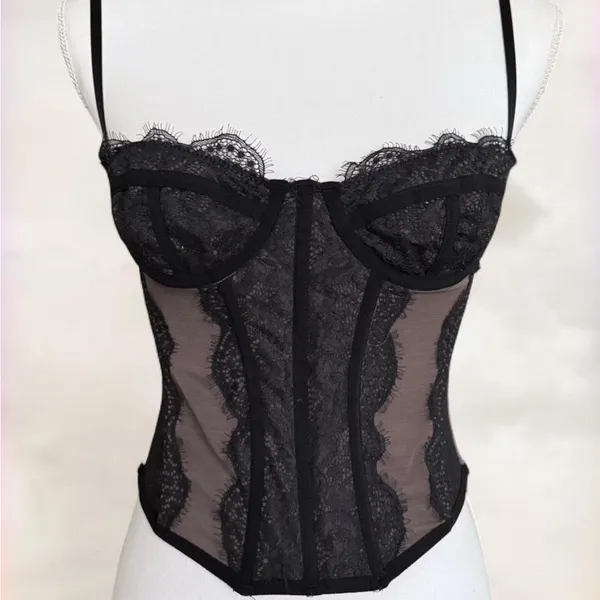 Urban Outfitters Out from Under Black Lace Bustier/Corset - Image 4