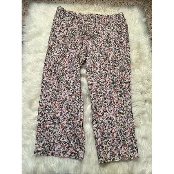 JoySpun Womens Plus Size 2X 18W-20W Pajama Pants Light Pink Ditsy Floral Pockets - Image 5