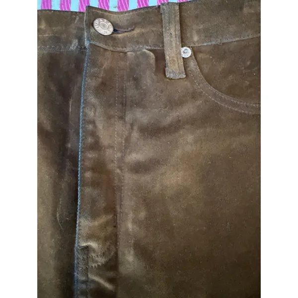 Daze Denim Brown Mini Skirt Size 27 NWOT Faux Leather Look Western Boho - Image 2