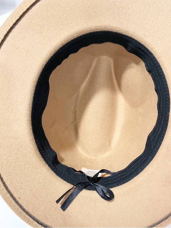 Brown Vegan Felt Safari Hat Ribbon Twine Festival One Size - Image 4
