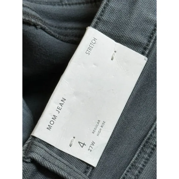 NWT Womens American Eagle Mom jeans high rise stretch gray distressed size 4/27 - Image 10