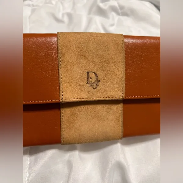 Christian Dior Brown Leather & Suede Wallet - Image 3