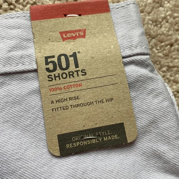 Levi’s 501 Shorts High Rise Cutoffs Denim‎ 100% Cotton Washed Lilac Size 30 - Image 6