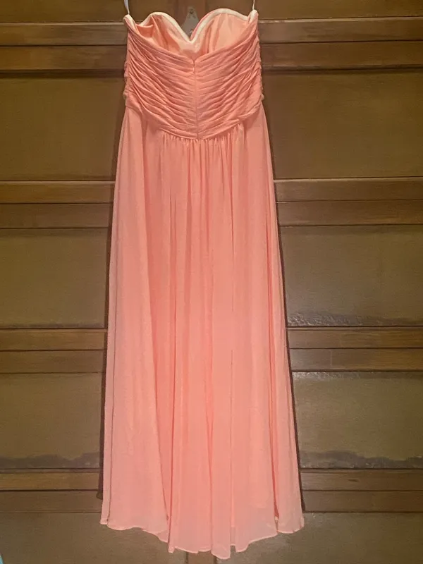 Azazie Strapless Coral Gown Sz 10 - Image 2