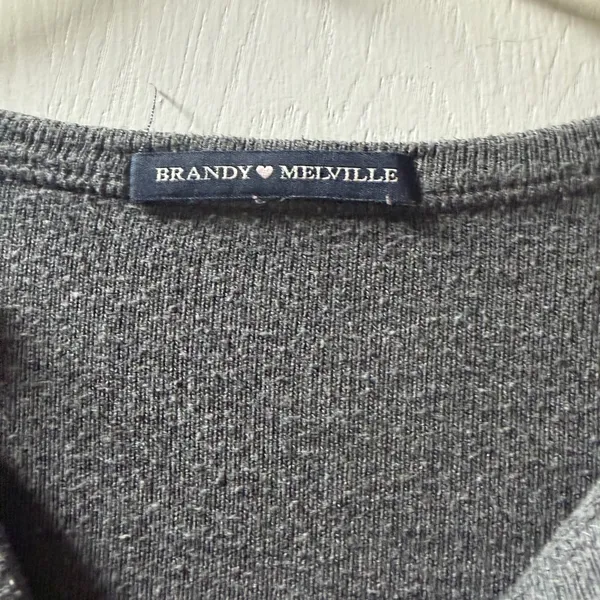 Brandy Melville Charcoal Long Sleeve Top - Image 2