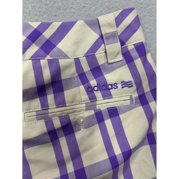 Adidas Golf Shorts Women 8 Purple Plaid Checkered‎ Athletic Sporty Colorful - Image 11