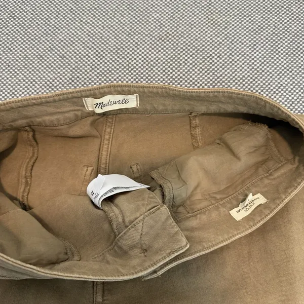 Madewell Pants Womens Size 31 Drill Khaki The Emmett Wide Leg Crop Welt Pocket - Image 8