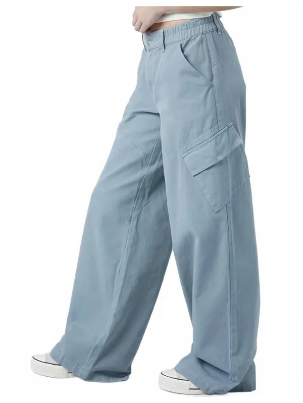 Pacsun Blue E-Waist Low Rise Baggy Cargo Pants NWT Arona Medium - Image 2