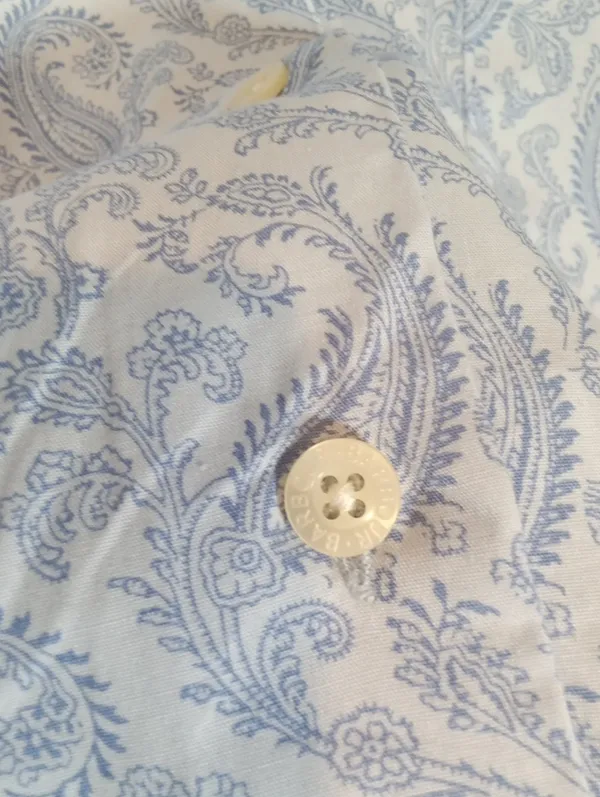 Barbour Womens Button Front Shirt Blouse Paisley Print Office Fitted Profession - Image 5