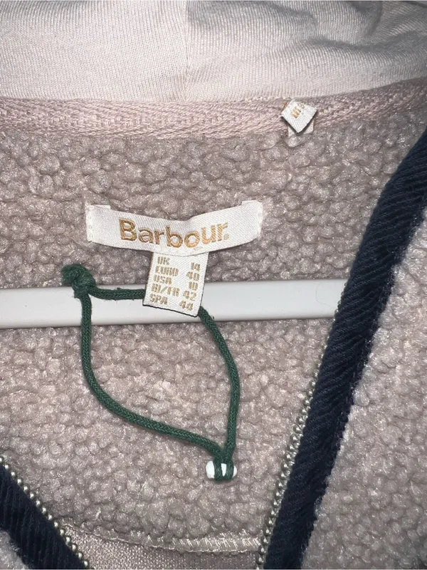Barbour Explorer Castanesa Fleece cream oatmeal Hooded Quarter Zip Women’s - Image 5