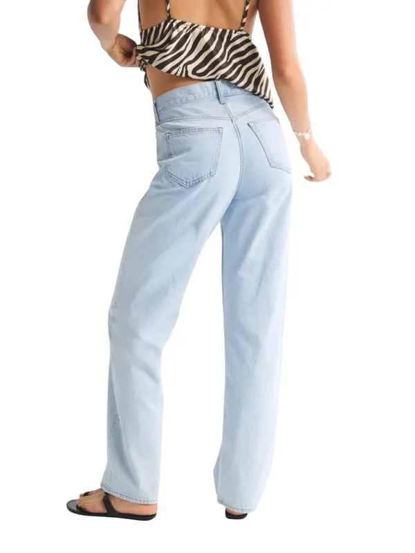 Abercrombie - NWT The Loose High Rise Jean Light Acid Wash Sz 25 - Image 2