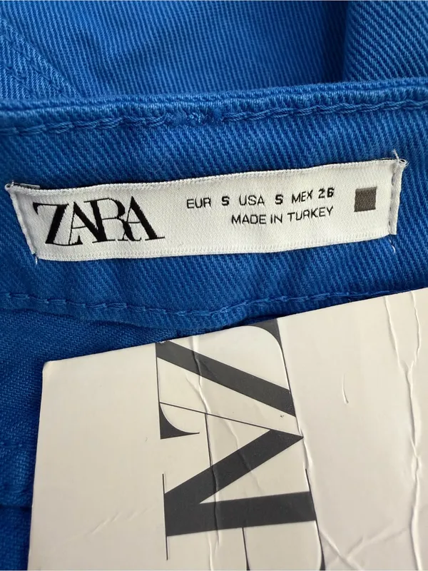 NWT Zara Blue Denim Wrap Asymmetrical Skort, Sz Small - Image 8