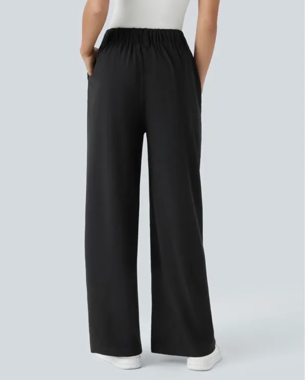Halara Flex™ High Waisted Pocket Wide Leg Waffle Work Pants - Image 3