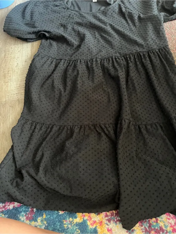 J crew Black Swiss Dot Puff Sleeve dress - Image 5