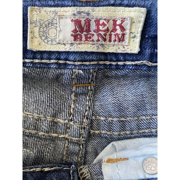 MEK Denim New Oaxaca Cigarette Size 26 Blue‎ Jeans Slim Contrast Stitch Y2K - Image 8