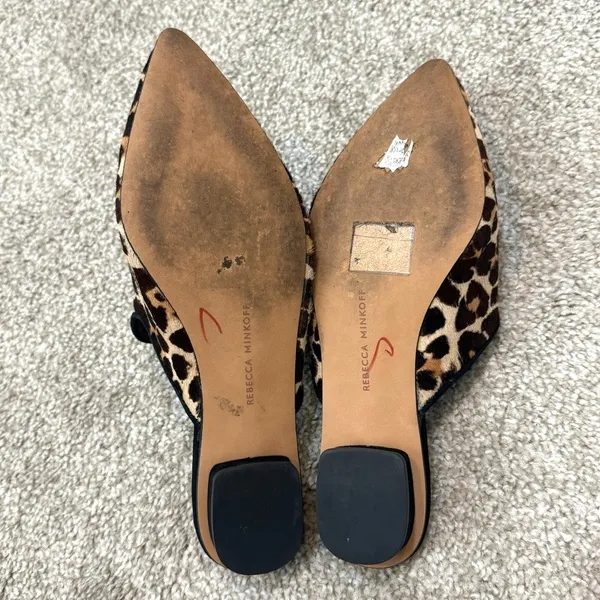 Rebecca Minkoff 8 Chamille Too leopard print pony cow hair mules 3468 - Image 3