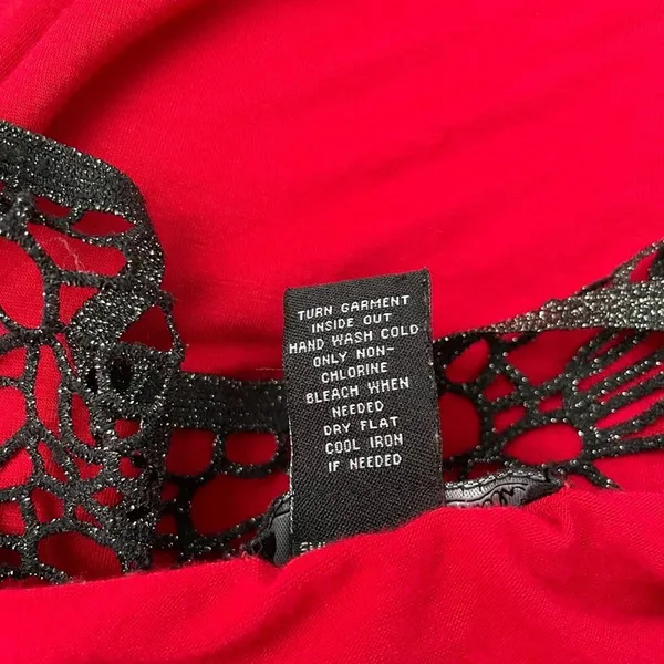 Willi Smith Whimsigoth Sleeveless Top Size Medium Red Going Out Tank Asymmetrical Fairy Chic - Image 7