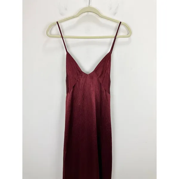 J.Crew Cross Back Dress Textured Satin Slip Burgundy Evening Formal US 14 NWT - Image 12