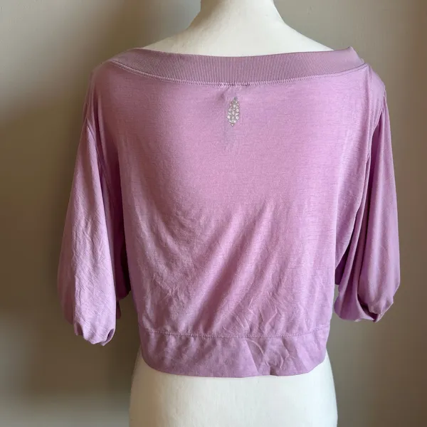 Free People Movement Purple T-Shirt Flowy Oversized Workout Top Size XS - Image 2