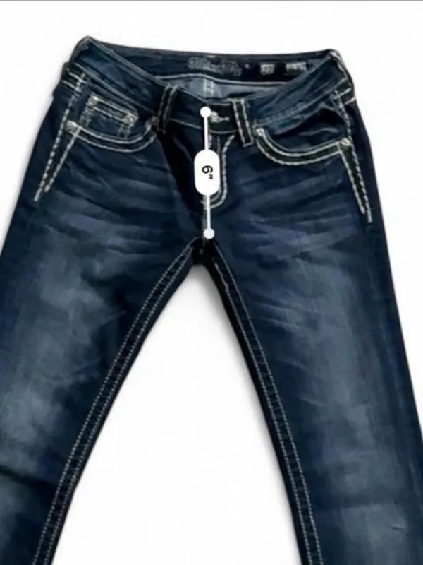 Miss Me Indigo Bootcut Jeans with Contrast Stitching - Image 4