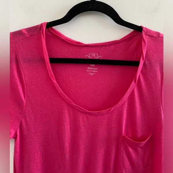Old Navy Pink Twisted Collar Lightweight Short Sleeve Tee Medium New W/O Tag - Image 2