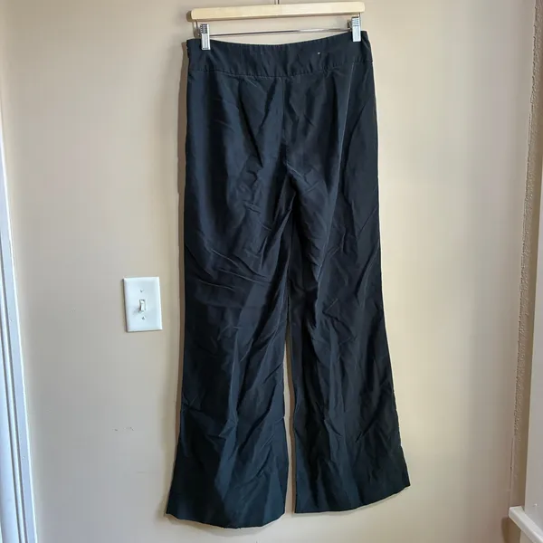 Gap Wide Leg Trousers Size 4 Black Womens Side Zip Professional Workwear - Image 6
