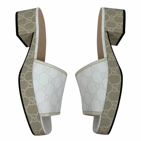 Gucci GG Monogram Malaga Kid Platform Slide Sandal White Size 41 - Image 7