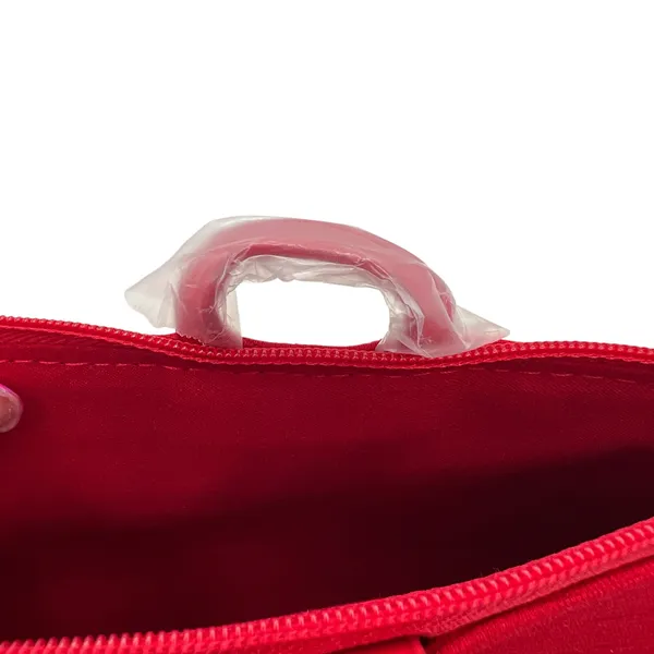 Giorgio Armani Red Beauty Zipper Wristlet Cosmetic Bag Clutch Textured Zip‎ Top - Image 3