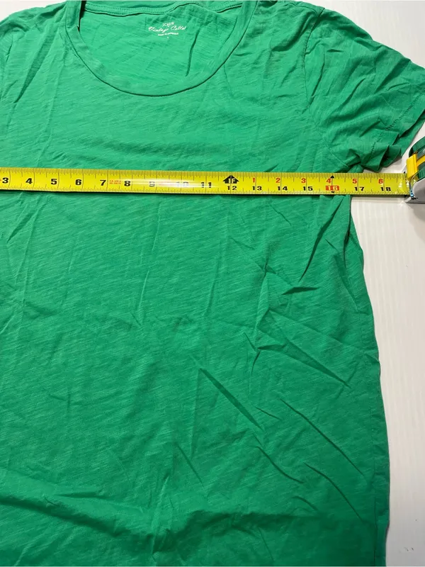 J Crew Vintage Cotton Kelly Green T Shirt Women Scoop Neck Short Sleeve Sz L - Image 4