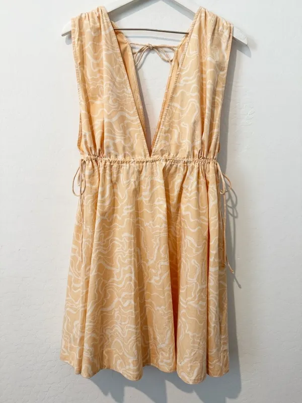 Abercrombie Babydoll Dress XL Double V Neck Swirly Vacation Boho Cottagecore‎ - Image 3