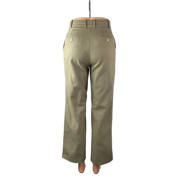 Aritzia Babaton Womens Beige Khaki Wool High Rise Wide Leg Trousers Pants Size 0 - Image 4