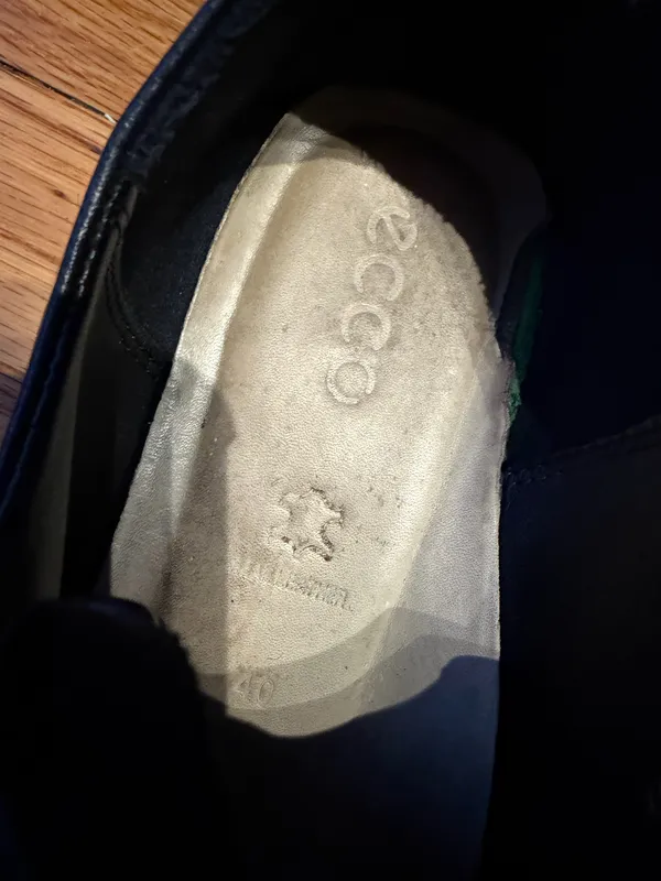 Ecco All Leather Sneakers Casual Low-Top classic preppy minimalist Black unisex sz 40 - Image 7