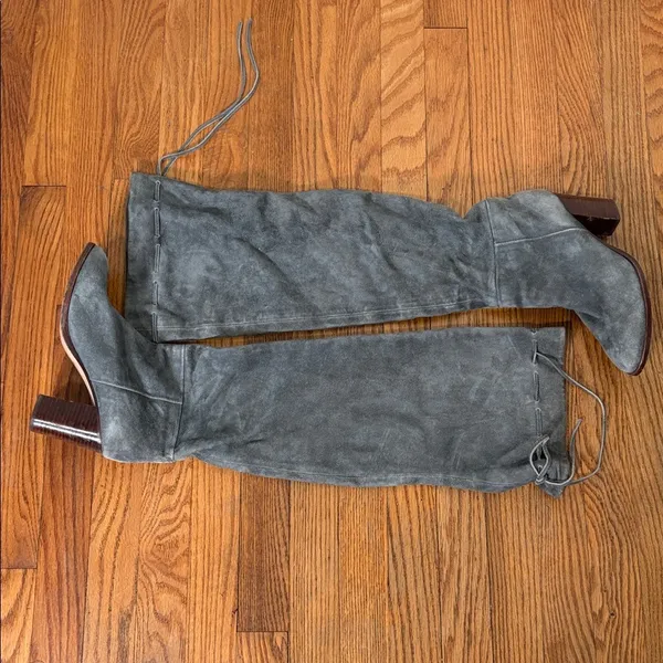 Anthropologie Splendid Darcie Knee Boots‎ Leather Grey size 8 - Image 2
