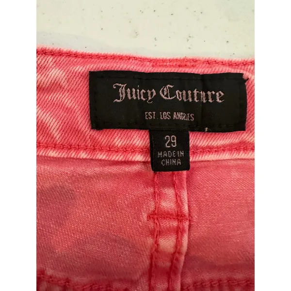 Juicy Couture Jeans Women 29 Pink Calypso Coral Venice Scarf Y2K Denim - Image 4