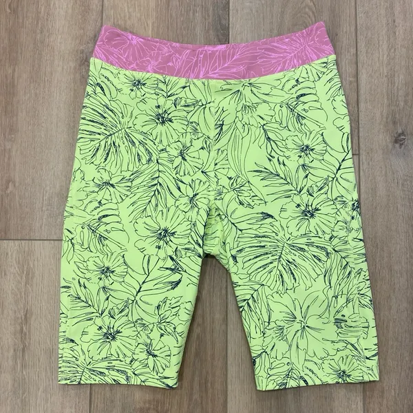 🌟Free People Movement🌟 Electric Lime Fired Up Bike Shorts Yellow/Pink Sz M - Image 2